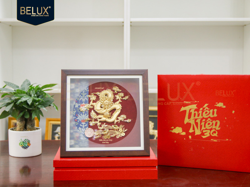 Lô 60 tranh Rồng dát vàng 24k 30x30cm thiết kế theo yêu cầu